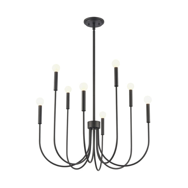 Atlas Ulla 28'' Wide 8-Light Chandelier – Modern Elegance for Dining Rooms and Living Spaces, Timeless Design Matte Black CL11376-BK