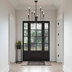 Atlas Ulla 28'' Wide 8-Light Chandelier – Modern Elegance for Dining Rooms and Living Spaces, Timeless Design Matte Black CL11376-BK