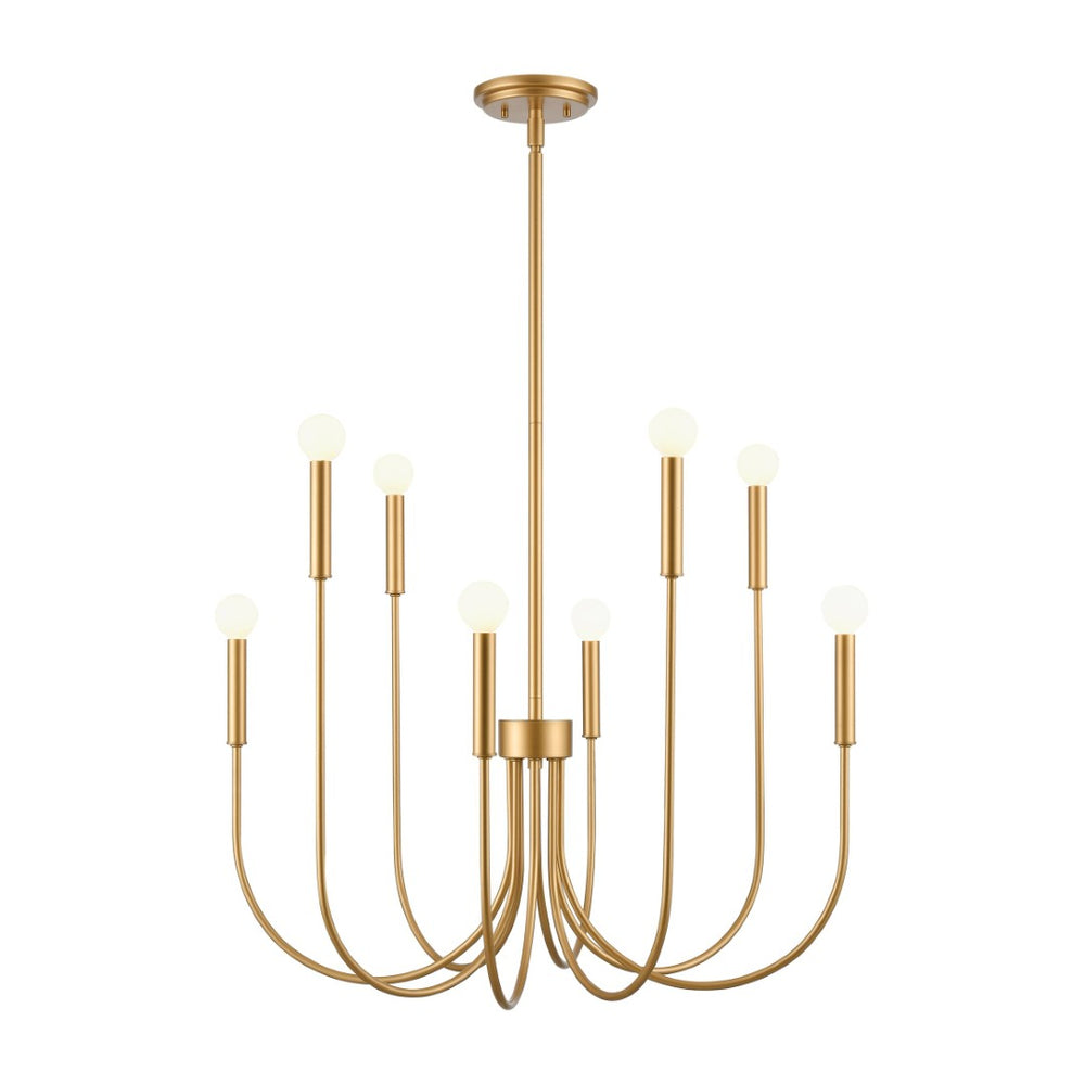 Atlas Ulla 28'' Wide 8-Light Chandelier – Modern Elegance for Dining Rooms and Living Spaces, Timeless Design Gold CL11376-GD