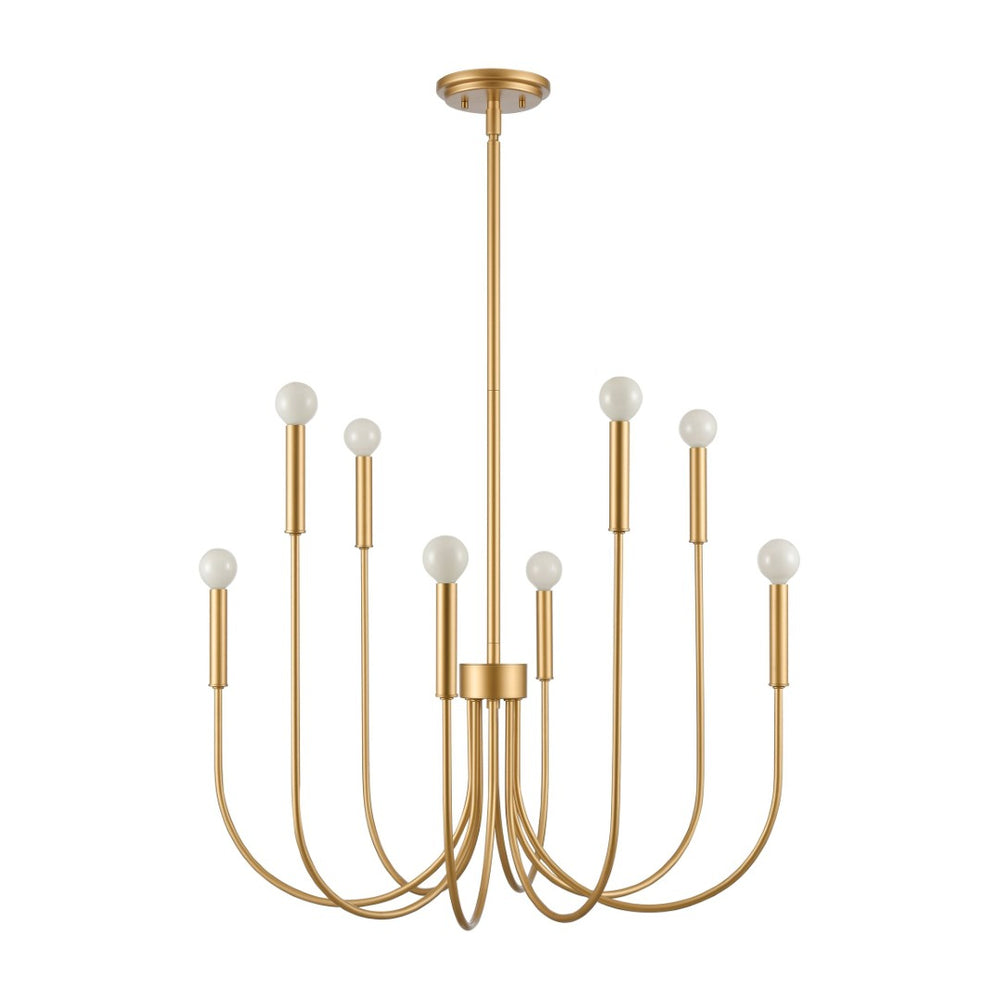 Atlas Ulla 28'' Wide 8-Light Chandelier – Modern Elegance for Dining Rooms and Living Spaces, Timeless Design Gold CL11376-GD