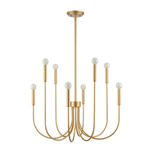 Atlas Ulla 28'' Wide 8-Light Chandelier – Modern Elegance for Dining Rooms and Living Spaces, Timeless Design Gold CL11376-GD