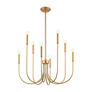 Atlas Ulla 28'' Wide 8-Light Chandelier – Modern Elegance for Dining Rooms and Living Spaces, Timeless Design Gold CL11376-GD