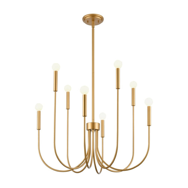 Atlas Ulla 28'' Wide 8-Light Chandelier – Modern Elegance for Dining Rooms and Living Spaces, Timeless Design Gold CL11376-GD