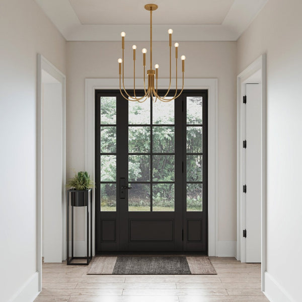 Atlas Ulla 28'' Wide 8-Light Chandelier – Modern Elegance for Dining Rooms and Living Spaces, Timeless Design Gold CL11376-GD