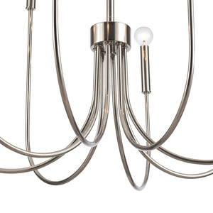 Atlas Ulla 28'' Wide 8-Light Chandelier – Modern Elegance for Dining Rooms and Living Spaces, Timeless Design Polished Nickel CL11376-SV
