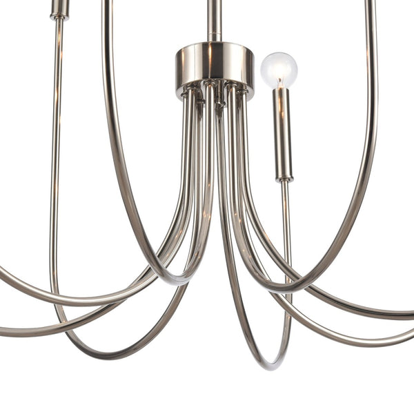 Atlas Ulla 28'' Wide 8-Light Chandelier – Modern Elegance for Dining Rooms and Living Spaces, Timeless Design Polished Nickel CL11376-SV