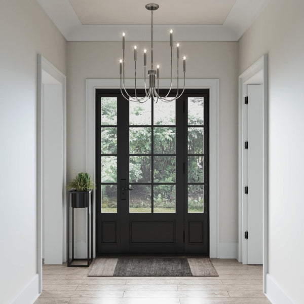 Atlas Ulla 28'' Wide 8-Light Chandelier – Modern Elegance for Dining Rooms and Living Spaces, Timeless Design Polished Nickel CL11376-SV
