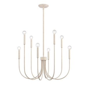 Atlas Ulla 28'' Wide 8-Light Chandelier – Modern Elegance for Dining Rooms and Living Spaces, Timeless Design Antique White CL11376-WH