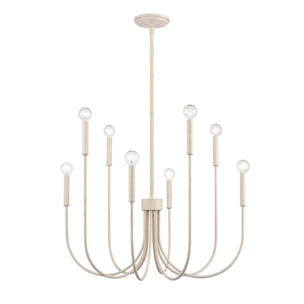 Atlas Ulla 28'' Wide 8-Light Chandelier – Modern Elegance for Dining Rooms and Living Spaces, Timeless Design Antique White CL11376-WH