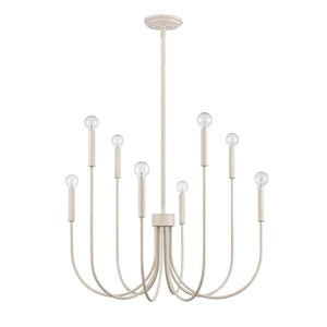 Atlas Ulla 28'' Wide 8-Light Chandelier – Modern Elegance for Dining Rooms and Living Spaces, Timeless Design Antique White CL11376-WH