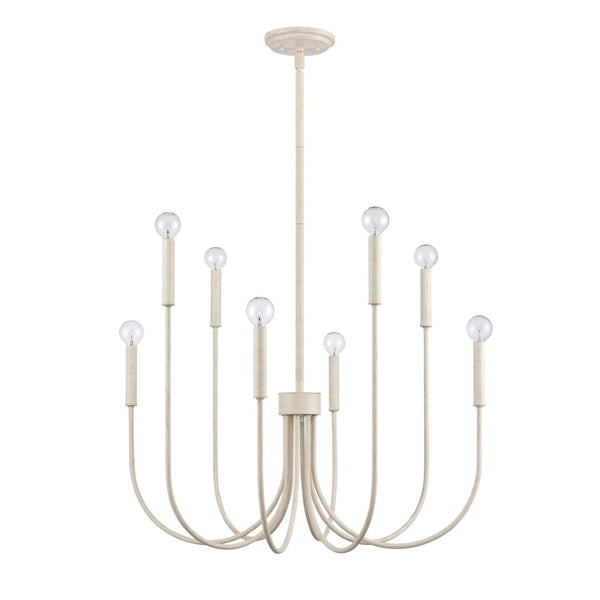 Atlas Ulla 28'' Wide 8-Light Chandelier – Modern Elegance for Dining Rooms and Living Spaces, Timeless Design Antique White CL11376-WH