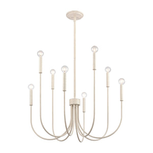 Atlas Ulla 28'' Wide 8-Light Chandelier – Modern Elegance for Dining Rooms and Living Spaces, Timeless Design Antique White CL11376-WH