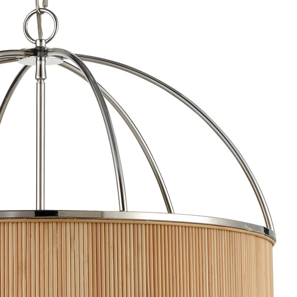 Atlas Ural 24" Wide 6-Light Chandelier - Modern Polished Silver with Bamboo Accent for Ambient Elegance CL11380-NK