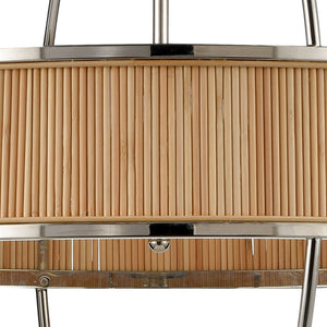 Atlas Ural 24" Wide 6-Light Chandelier - Modern Polished Silver with Bamboo Accent for Ambient Elegance CL11380-NK