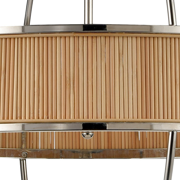 Atlas Ural 24" Wide 6-Light Chandelier - Modern Polished Silver with Bamboo Accent for Ambient Elegance CL11380-NK