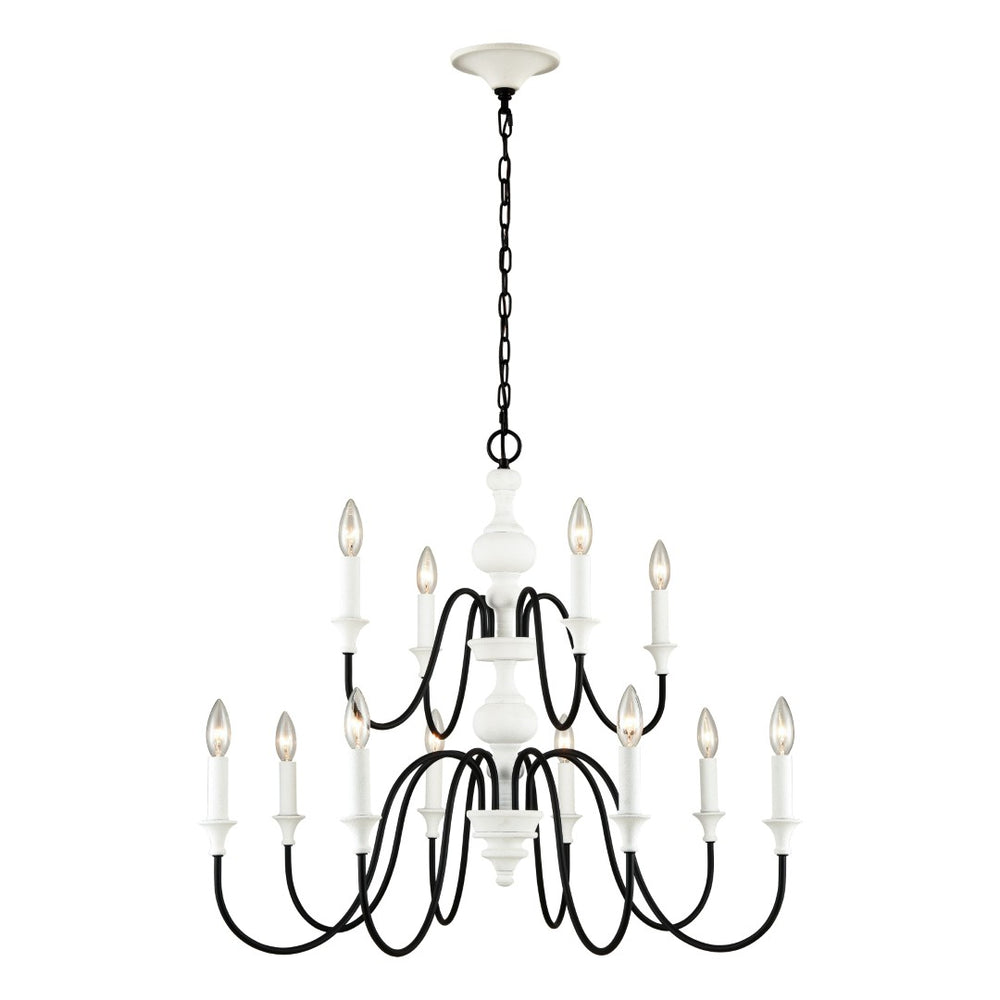 Atlas Val de Loire 36'' Wide 12-Light Chandelier - Elegant French Country Design for Modern Spaces CL11382-WH