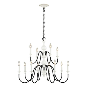 Atlas Val de Loire 36'' Wide 12-Light Chandelier - Elegant French Country Design for Modern Spaces CL11382-WH