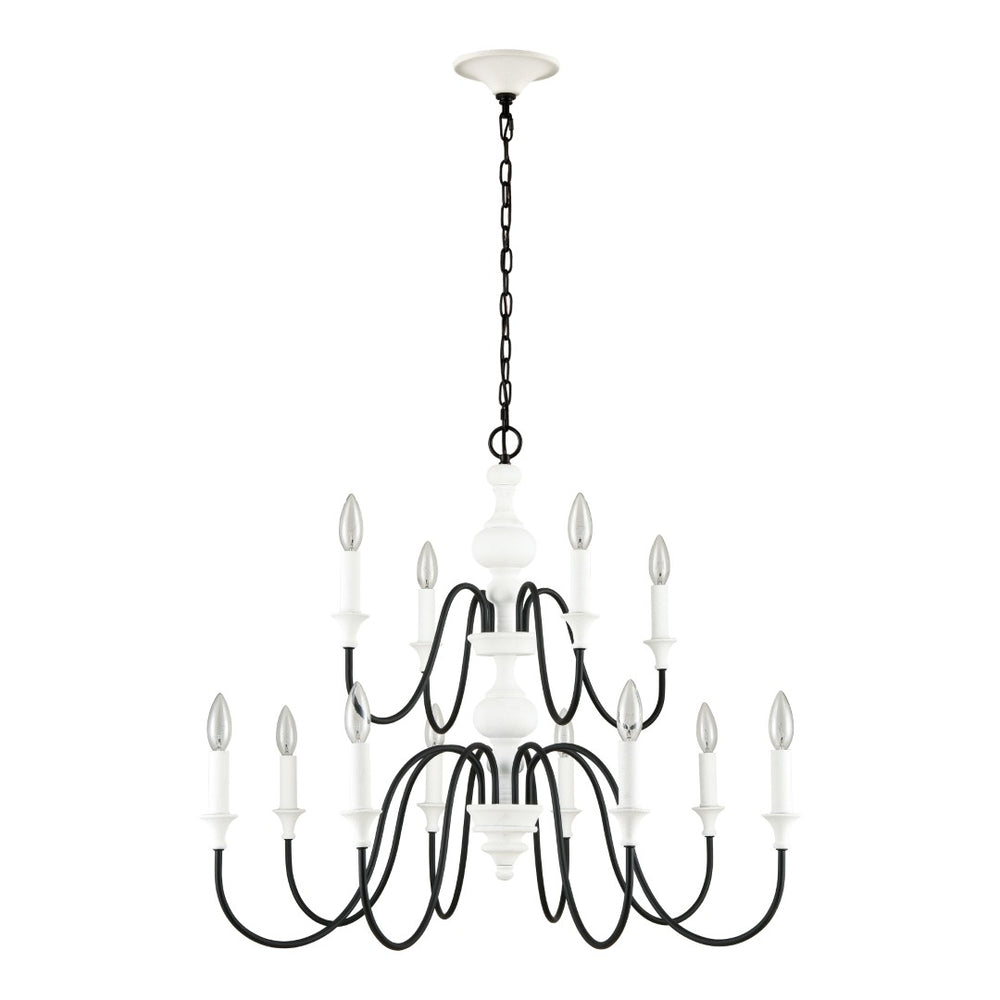 Atlas Val de Loire 36'' Wide 12-Light Chandelier - Elegant French Country Design for Modern Spaces CL11382-WH
