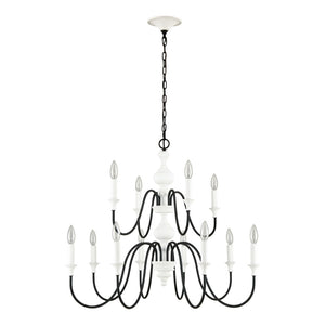 Atlas Val de Loire 36'' Wide 12-Light Chandelier - Elegant French Country Design for Modern Spaces CL11382-WH