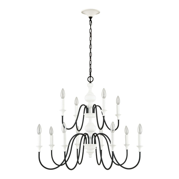 Atlas Val de Loire 36'' Wide 12-Light Chandelier - Elegant French Country Design for Modern Spaces CL11382-WH