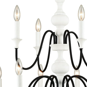 Atlas Val de Loire 36'' Wide 12-Light Chandelier - Elegant French Country Design for Modern Spaces CL11382-WH