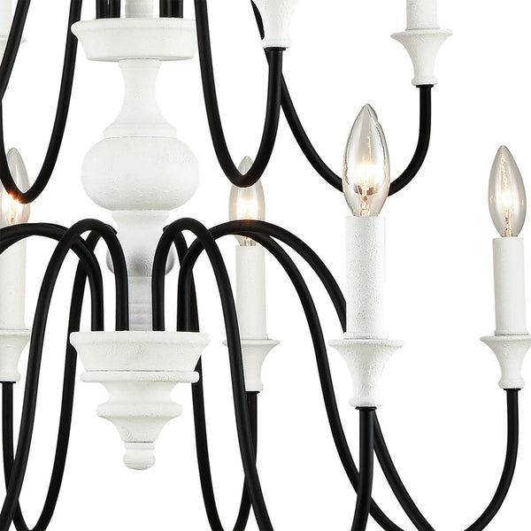 Atlas Val de Loire 36'' Wide 12-Light Chandelier - Elegant French Country Design for Modern Spaces CL11382-WH