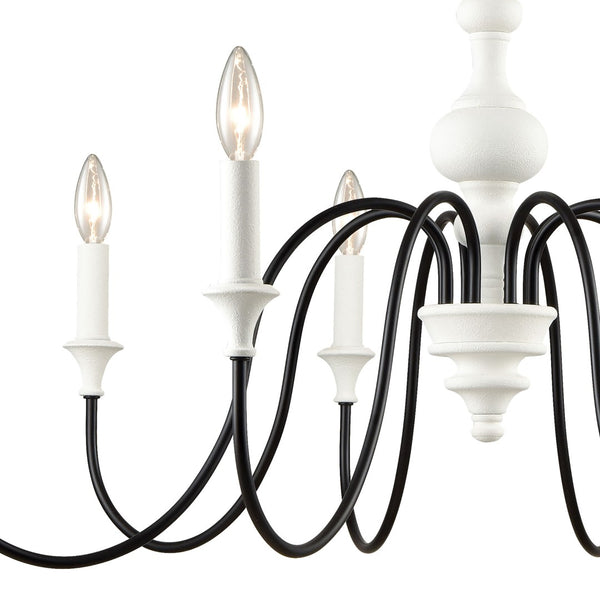 Atlas Val de Loire 36'' Wide 8-Light Chandelier - Elegant French Country Lighting for Dining & Living Spaces CL11383-WH