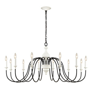 Atlas Val de Loire 6-Light Chandelier - Elegant French Country Design with Textured Coral Finish & Black Accents White 48'' CL11384-WH