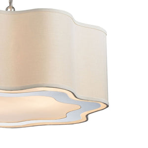 Atlas Villoy 24" Wide 4-Light Chandelier - Elegant Drum Shade in Polished Nickel for Modern Spaces CL11386-NK