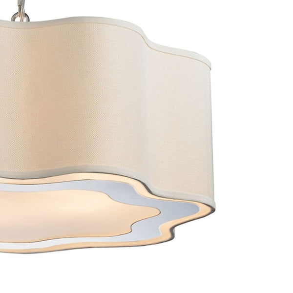 Atlas Villoy 24" Wide 4-Light Chandelier - Elegant Drum Shade in Polished Nickel for Modern Spaces CL11386-NK