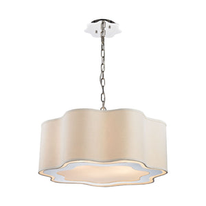 Atlas Villoy 24" Wide 4-Light Chandelier - Elegant Drum Shade in Polished Nickel for Modern Spaces CL11386-NK