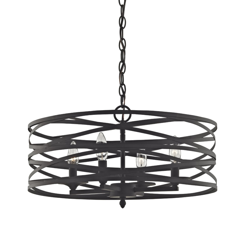 Atlas Vorticy 20'' Wide 4-Light Chandelier - Bold Oil Rubbed Bronze Fixture for Modern Elegance & Style CL11388-BZ