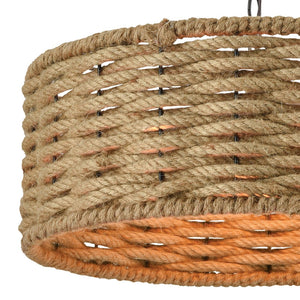 Atlas Weaverton 19" 3-Light Chandelier - Rustic Rope-Weaved Frame in Oil Rubbed Bronze for Farmhouse Charm CL11389-NA