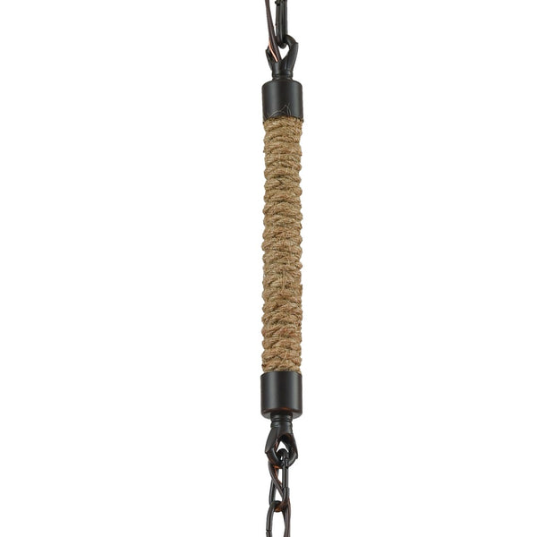Atlas Weaverton 19" 3-Light Chandelier - Rustic Rope-Weaved Frame in Oil Rubbed Bronze for Farmhouse Charm CL11389-NA