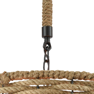 Atlas Weaverton 19" 3-Light Chandelier - Rustic Rope-Weaved Frame in Oil Rubbed Bronze for Farmhouse Charm CL11389-NA