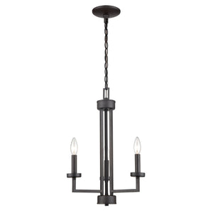 Atlas West End 3-Light Chandelier - Contemporary Elegance with Cylindrical Glass Shades for Any Space Oil Rubbed Bronze CL11390-BZ