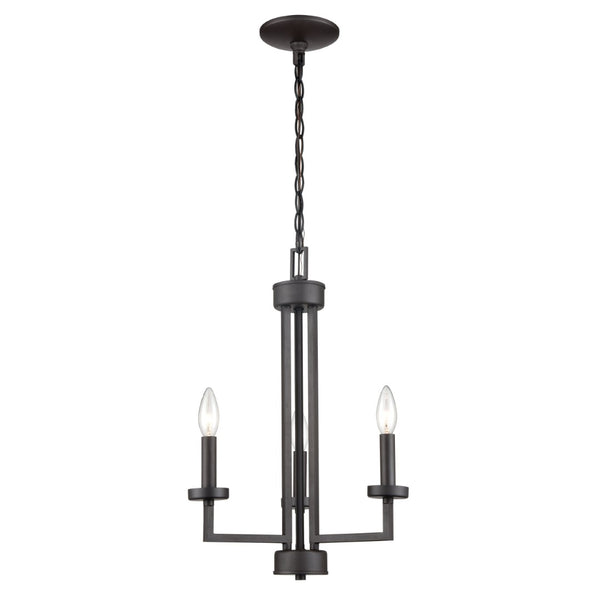 Atlas West End 3-Light Chandelier - Contemporary Elegance with Cylindrical Glass Shades for Any Space Oil Rubbed Bronze CL11390-BZ