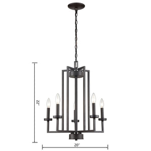 Atlas West End 20" Wide 5-Light Chandelier - Contemporary Elegance for Dining and Living Spaces Oil Rubbed Bronze CL11391-BZ