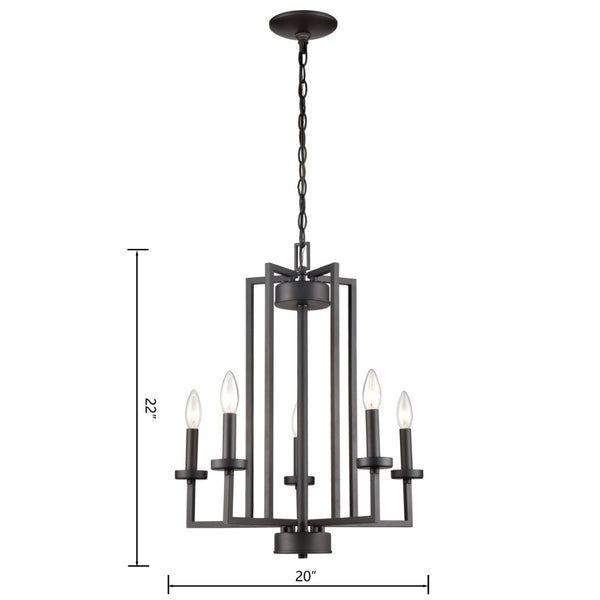 Atlas West End 20" Wide 5-Light Chandelier - Contemporary Elegance for Dining and Living Spaces Oil Rubbed Bronze CL11391-BZ