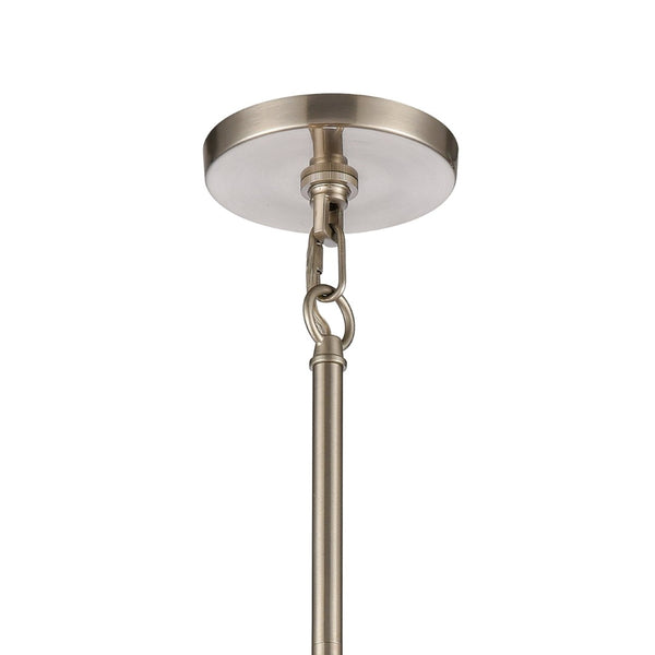 Atlas White Burlap 20-Inch 6-Light Chandelier - Coastal Modern Design with Ocean Blue Accents for Elegance CL11392-WH