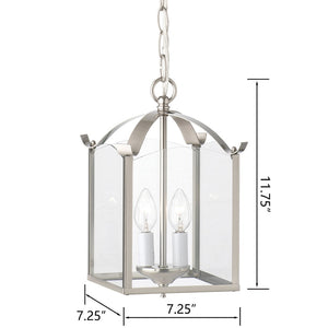Atlas Whitmore 7.25'' Wide 2-Light Pendant - Elegant Brushed Nickel Fixture for Dining & Living Spaces CL11394-NK