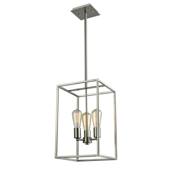 Atlas Williamsport Chandelier - Elegant 3-Light Fixture with Transitional Design for Stylish Interiors Brushed Nickel 10'' CL11395-NK
