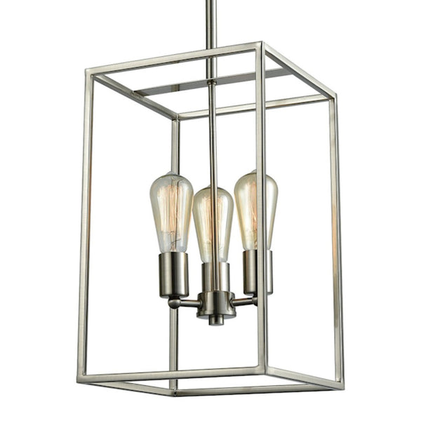 Atlas Williamsport Chandelier - Elegant 3-Light Fixture with Transitional Design for Stylish Interiors Brushed Nickel 10'' CL11395-NK