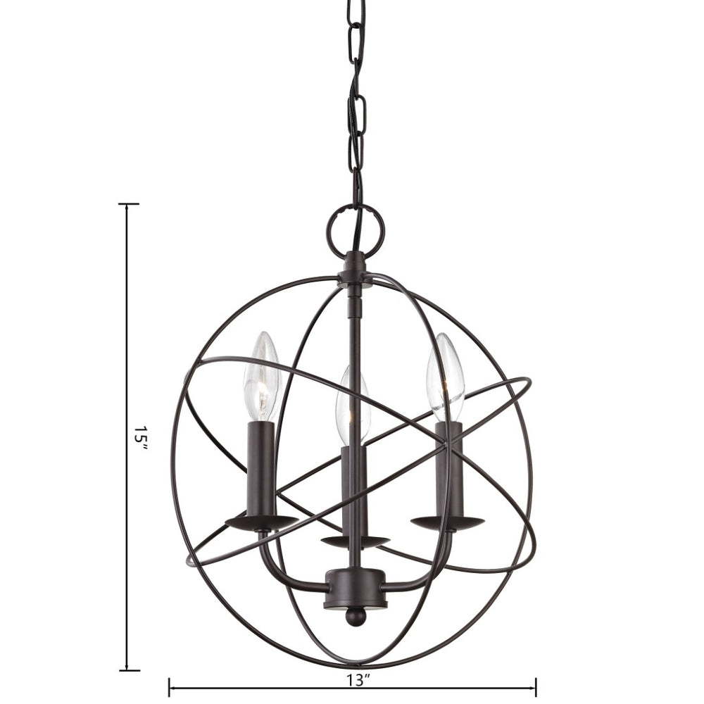 Atlas Williamsport Chandelier - Elegant 3-Light Fixture with Transitional Design for Stylish Interiors Oil Rubbed Bronze 13'' CL11396-BZ