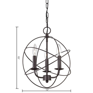 Atlas Williamsport Chandelier - Elegant 3-Light Fixture with Transitional Design for Stylish Interiors Oil Rubbed Bronze 13'' CL11396-BZ