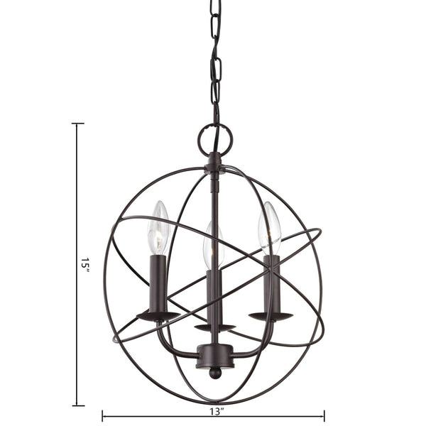 Atlas Williamsport Chandelier - Elegant 3-Light Fixture with Transitional Design for Stylish Interiors Oil Rubbed Bronze 13'' CL11396-BZ