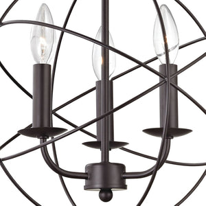 Atlas Williamsport Chandelier - Elegant 3-Light Fixture with Transitional Design for Stylish Interiors Oil Rubbed Bronze 13'' CL11396-BZ