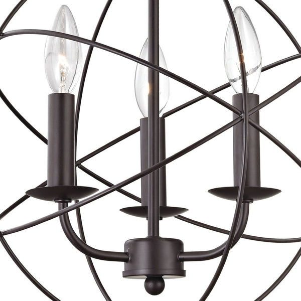 Atlas Williamsport Chandelier - Elegant 3-Light Fixture with Transitional Design for Stylish Interiors Oil Rubbed Bronze 13'' CL11396-BZ