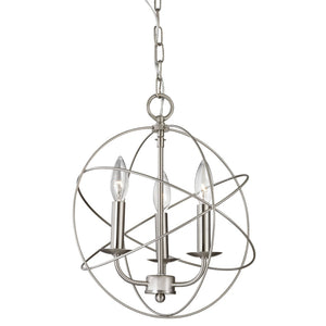 Atlas Williamsport Chandelier - Elegant 3-Light Fixture with Transitional Design for Stylish Interiors Brushed Nickel 13'' CL11396-NK