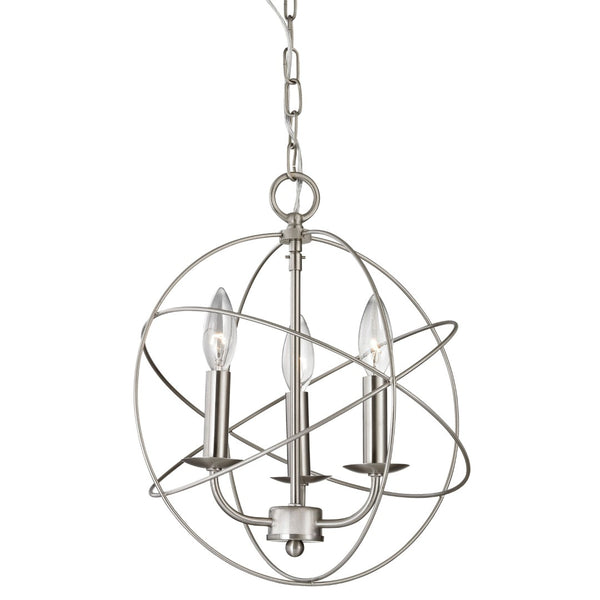 Atlas Williamsport Chandelier - Elegant 3-Light Fixture with Transitional Design for Stylish Interiors Brushed Nickel 13'' CL11396-NK